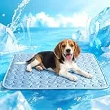 fuzhik Kühlmatte Katzen Selbstkühlende Matte Kühldecke Hund Haustiere Hundedecke rutschfeste Schlafbett Waschbar Atmungsaktiv Kühlkissen Sommer Heißes Wetter, 60 * 51cm (blau)