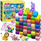 essenson Modelliermasse Lufttrocknend, 40 Farben Lufttrockener Magischer Knete für Kinder, Geschenk für Jungen und Mädchen im Alter von 3-11 Jahren