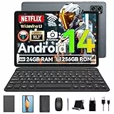 BESTTAB A20 Tablet mit Tastatur, Android 14 Tablet Octa-core, 24GB RAM + 256GB ROM(2TB TF), 5G WiFi Tablet Gaming, Tablet 10 Zoll 1920x1200 FHD+IPS, 8MP+5MP Kamera 5000mAh Typ-C/GPS/BT5.0/OTG