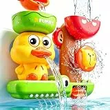 Badespielzeug Baby 1 2 3 Jahre mit 3 Saugnäpfen für extra stabilen Halt | Interaktives Wasserspielzeug mit Wasserrad & Gießkanne | Badewannenspielzeug Geschenk für Jungen & Mädchen