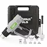 Huepar Tools Professional Heißluftpistole 2300 W mit LCD-Digitalanzeige, in Koffer, Temperaturbereich 50-660 °C, 10 Zubehör, Überlastschut