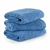 möve Superwuschel Handtuch-Set, 3 Handtücher 50 x 100 cm, Made in Germany, 100% Baumwolle, Cornflower