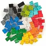 Big Briks Basic Builder Set #1 - Premium-Bausteine - kompatibel mit großen Bausteinen Aller führenden Marken - nur für Steine mit großen Noppen geeignet - 84 Stück -10 Regenbogenfarben