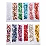 Uoeo 2 Stück, unregelmäßige Metallicsplitter, Glitzersteine, 1–2 mm, für Nagelkunst, Basteln, Vasen, Füller, Epoxidharz, Schmuckherstellung, Dekoration, gemischte Farben