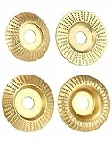 QWORK® 4 Stück Holzschleifscheibe Winkelschleifer, Innendurchmesser 22.2 mm für Winkelschleifer, Ideal zum Holzformen, Schnitzen und Polieren