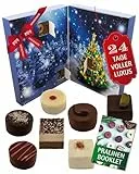 Hallingers Genuss Manufaktur Pralinen Adventskalender 2025 – 24 handgemachte Premium Pralinen ohne Alkohol – Genusskalender aus der Manufaktur – Edle Geschenkidee für die ganze Familie|Made in Bayern