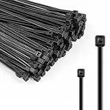OSDUE 200 Stück Kabelbinder Schwarz Set, 150 * 2.5mm/300 * 2.8mm Premiumqualität Nylon Super Haltbar Selbsthemmend Kabelbinder für Kabelmanagement Gartenarbeit Wohnen Werkstätten