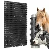LANDXPERT Gummi Kratzmatte Enno 42x33,5x2,4cm schwarz für Pferde Rinder Fellpflege Kratzhilfe Gummimatte