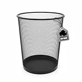 BigDean Papierkorb Büro Mülleimer schwarz 20L Draht - Mülleimer Büro Trash Can Papiermülleimer Abfalleimer Mülleimer Trash Bin