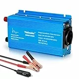 Yinleader 24V auf 230V 600W/1200W Reiner Sinus Wechselrichter, Spannungswandler für LKW & Caravan, mit Dual USB und Steckdose, Kompakter Stromwandler