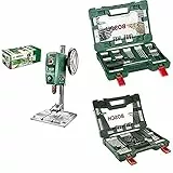 Bosch Tischbohrmaschine PBD 40 + Bosch 91tlg. Titanium-Bohrer- und Bit Set V-Line + Bosch 83tlg. V-Line Titanium-Bohrer- und Bit-Set mit LED-Taschenlampe und Rollgabelschlüssel