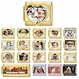 MJARTORIA Personalisiert Italian Charm Bracelet mit Foto Gold Silber 9mm, Individuelles Charms Italian Style Charms für Damen Herren, DIY Abnehmbar Module für Italienische Armbänder Gold Foto