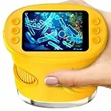 Ashfly Digitale Mikroskop für Kinder, 4K Tragbares Taschenmikroskop für Garten, Wald & Experimente, Kindermikroskop mit HD-2.0' Bildschirm [inkl Fotofunktion] ab 3 Jahren Yellow