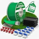 DazSpirit 200 m Begrenzungskabel Mähroboter + 100 Erdnägel + 20 Kabelverbinder + 10 Anschlussklemmen, Rasenmäher Kabel Zubehör Set, Kompatibel mit Gardena Bosch Husqvarna Worx Honda Robomow usw