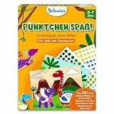 Skillmatics Bastelaktivität - Pünktchen spaß!, Stickerkunst ohne Saubermachen, Geschenke für Kinder von 3 bis 7, Vervollständige 8 Bilder voller Dinosaurier