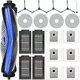 20 Stück Zubehör für Ecovacs Deebot T50 Omni / T50 Pro Omni / T50 Pro Gen2 / T50 Omni Gen2 Saugroboter, 1 Hauptbürste 6 Staubbeutel 4 Wischpads 4 Filter 4 Seitenbürsten 1 Reinigungsbürste