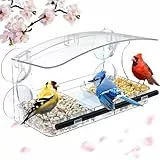 Vogelfutterstation mit starken Saugnäpfen, klares Fenster, Vogelfutterspender zum Beobachten, Vogelfutterspender für draußen und draußen, mehrere Vogelarten
