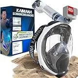 Die Preisgekrönte KAIMANA® Schnorchelmaske für Erwachsene & Kinder - absolut CO2 sicher - inkl. Tragetasche - Tauchermaske Erwachsene - Vollgesichtsmaske Tauchmaske