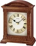 Seiko Tischuhr braun Holz (Eiche) Schleichende Sekunde QXG123B