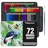 Zenacolor Aquarellstifte set 72 Stifte Aquarell Malstifte für Erwachsene und Kinder Wasservermalbar - Watercolor Pencils Metal Case