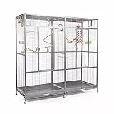 Montana Cages | Premium Vogelkäfig New Sydney II Vogelvoliere XXL für Sittiche, Finken inkl. 2 Näpfe, Sitzstangen, 6 Lenkrollen, AVILON Pulverbeschichtung, Platinum Edition, ca. 180 x 70 x 180cm