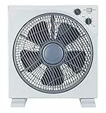 ARDES - Tragbarer quadratischer Tisch- oder Bodenventilator mit 5 Flügeln und 3 Intensitätsstufen, 360-Grad-Drehung und Timer, Bodenventilator, weiß, Box Floor AR5B29