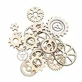 Healifty Holzscheibe Zahnräder Weihanchten Anhänger Holz Verzierung für DIY Handwerk Scrapbooking Deko 20 Stück