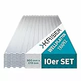 KAISER plastic® 10er Set Wellplatte | Xtra Strong (PC) | glatt und klar | Trapez 76/18-1mm Stärke | 90 x 117 cm | Made In Germany