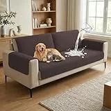 BellaHills Couch Überzug, Sofa Überzug 2/3/4 Sofa Überzug Wasserdicht, Sofadecken Für Sitzfläche, Sofaschoner rutschfest, Universelle Sofa Überwurf, 90x120cm, Braun