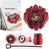 Rotierender Top Set, Spinning Tops Deluxe Set, mit String Launcher & Right-Spin Top, High-Speed Action & Epic Battles, Kreisel und Starter Spinning Battle Pack (Rot)