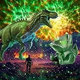 One Fire Dinosaurier Sternenhimmel Projektor Kinder, 144-Modi | 22 Musik + Bluetooth Projektor Kinder Sternenprojektor, Fernbedienung Nachtlicht Weihnachtsdeko Innen Deko Junge Geschenk