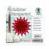 URSUS Faltblätter aus rotem Transparentpapier, ca. 14 x 14 cm, 42 g/m², 100 Blatt, zum Falten von transparent schimmernden Figuren