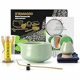 TEANAGOO Matcha Set, 7 Pcs, Matcha Tee Set für Zeremonie, Matcha-Teeset für Frühstück/Latte, grüne Matcha-Schüssel (Chawan) mit Ausguss und Schneebesen, Geschenk für Matcha-Liebhaber