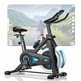 Heimtrainer Fahrrad, DMASUN Hometrainer Fahrrad mit Magnetischem Widerstand, Leise & Stabil, Ergometer mit App Kompatibel & LCD-Monitor, Verbessertes Indoor Fitnessbike für zuhause, 180Kg Belastbar