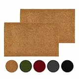 Carpido rutschfeste Kokosmatte - 40 x 60 cm - 2er Set Natur - Nachhaltige Naturfaser für den überdachten Außenbereich - 100% Kokos Fußmatte - Türmatte Eingang