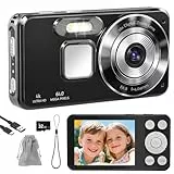 HERBYD Digitalkamera 4K Fotokamera 64MP Kamera Fotoapparat Tragbare Kompaktkamera mit 2,8' LCD Bildschirm, 18X Digitalzoom, 32GB SD Karte, 1 Schlüsselband für Kinder Teenager Anfänger (Schwarz)