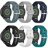 RuenTech Ersatzarmband Kompatibel für Tisoutec/Poounur/Nerunsa/Sudugo/Cuteluding/AKUMAKA Smartwatch Armband, Silikonarmband für Poounur P66E 1.85' Ersatzarmband (Größe L, 6er Pack A)