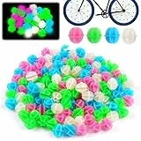 144 Stück Bunten Fahrradspeichen Fahrrad Zubehör Kinder, Speichenklicker Kinderfahrrad Leuchtendes Speichenreflektoren Kinder Fahrrad Zubehör Reflektierende Speichenperlen für Mädchen und Jungen