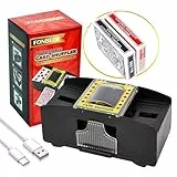 FONBEAR Automatischer Kartenmischer mit 2 Decks, USB- und batteriebetriebener elektrischer Mischpult (Spielkarte im Lieferumfang enthalten), ideal für Zuhause und Turnier, für klassische Poker- und