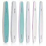 Nagelfeile Emery Boards 6 Stück Profi Doppelseitige Nagelfeilen Maniküre Acryl Gelfeile mit abwaschbaren doppelseitigen Körnung