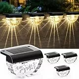 Auting Solarlampen für Außen, 4 Stück Wegbeleuchtung 2 Modi LED Warmweiß/Farbwechselnde Beleuchtung ,Wasserdichte Solar Lampe für die Garten Dekoration,Treppe,Gartenwege, Schwarz