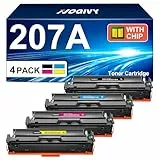 NOGIVY 207A 207X Toner mit Chip Kompatibel für HP 207A Toner Set für Color Laserjet Pro MFP M283fdw Toner für M255dw M282nw M283fdn W2210A W2211A W2212A W2213A (Schwarz Cyan Yellow Magenta, 4er-Pack)