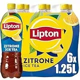 Lipton Ice Tea Lemon, Eistee mit Geschmack Zitrone EINWEG (6 x 1.25 l) (Verpackungsdesign kann abweichen)