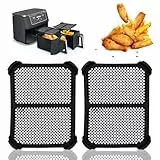 Zofory 2 Stück Heißluftfritteuse Spritzschutz für AF400EU & AF451EU & DZ401, Spritzschutz, Silikonspritzschutz Airfryer Zubehör für Heizspirale und Ventilator Verhindert Wirksam Fettspritzer Schwarz