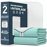 Barbons Inkontinenzunterlage waschbar Matratzenschutz 90x160 2er - wasserdichte Bett Inkontinenzauflage matratzenauflage Bettunterlage waschbar nässeschutz matratzenauflage (90x160 cm - 2er)