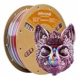 ERYONE Ultra Shiny Silk PLA Filament voor 3D Druker, PLA Filament 1.75mm, +/- 0,03mm,1kg 1 Spule, Twisted Silk Rainbow PLA, Psychedelisch (Rot&Gelb&Blau)