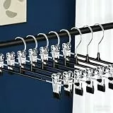 Niulab 10 Stück Metall Hosenbügel,Kleiderbügel mit rutschfest Clips 30cm,Rostbeständig Rockbügel Hosenbügel Platzsparend für Hosen Shorts Rock Socken Unterwäsche