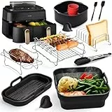 Heißluftfritteuse Zubehör für Philips Airfryer 3000-5000 serie 9L, Faltbar Silikonform Heißluftfritteuse Zubehör Set Wiederverwendba Auflaufform Einsatz für Philips Dual Basket Airfryer NA350/NA550 9L