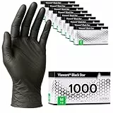 Einweghandschuhe 1000 Stück | M | Nitrilhandschuhe Schwarz | Puderfreie, latexfreie Einmalhandschuhe | Reißfest & feinfühlig | EN 455 & EN 374 | Gr. XS, S, M, L, XL