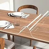 NATRKE Schreibtischunterlage Transparent, 120x60x0.15cm PVC Schreibunterlage groß klare Durchsichtige Schreibtischmatte Unterlage Tischschoner rutschfeste Schreibunterlage für Büro Zuhause